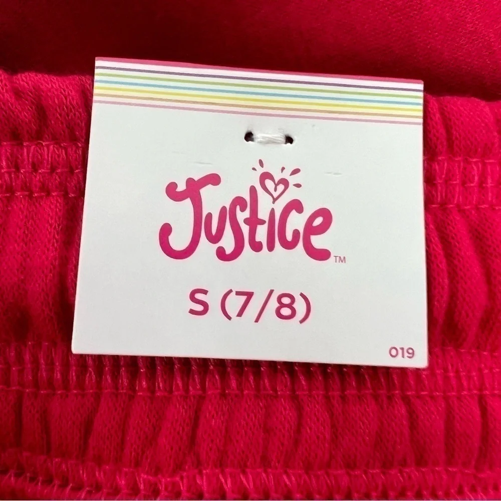 NWT JUSTICE Girl’s Side Taped Jogger Sweatpants Sz Small (7/8) Multi Color